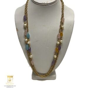 Givenchy extra long  Necklace with Multicolor Beads